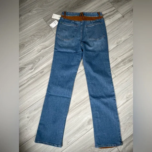 Good American-Icon Mixed Media Denim & Faux Suede Pants. NWT, never worn. - Picture 2 of 4